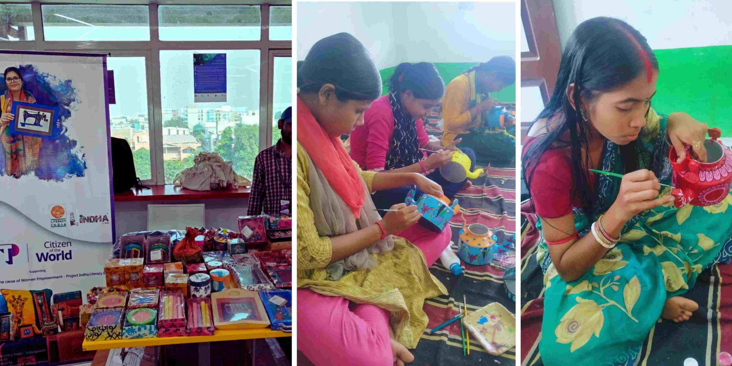 Indha Women Artisans designing handmade products.